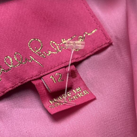 Lilly Pulitzer Donna Romper 12 Womens Pink Green Floral Side Tie Coconut Row New - Picture 13 of 16